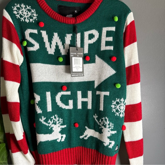 American Stitch Christmas ugly sweater swipe right size xl nwt - Picture 2 of 6